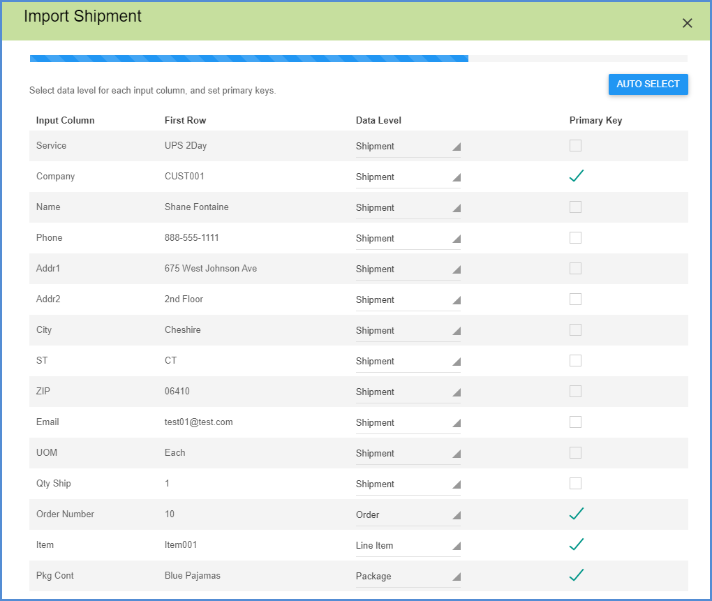 ApteanShip - Import Template Setup